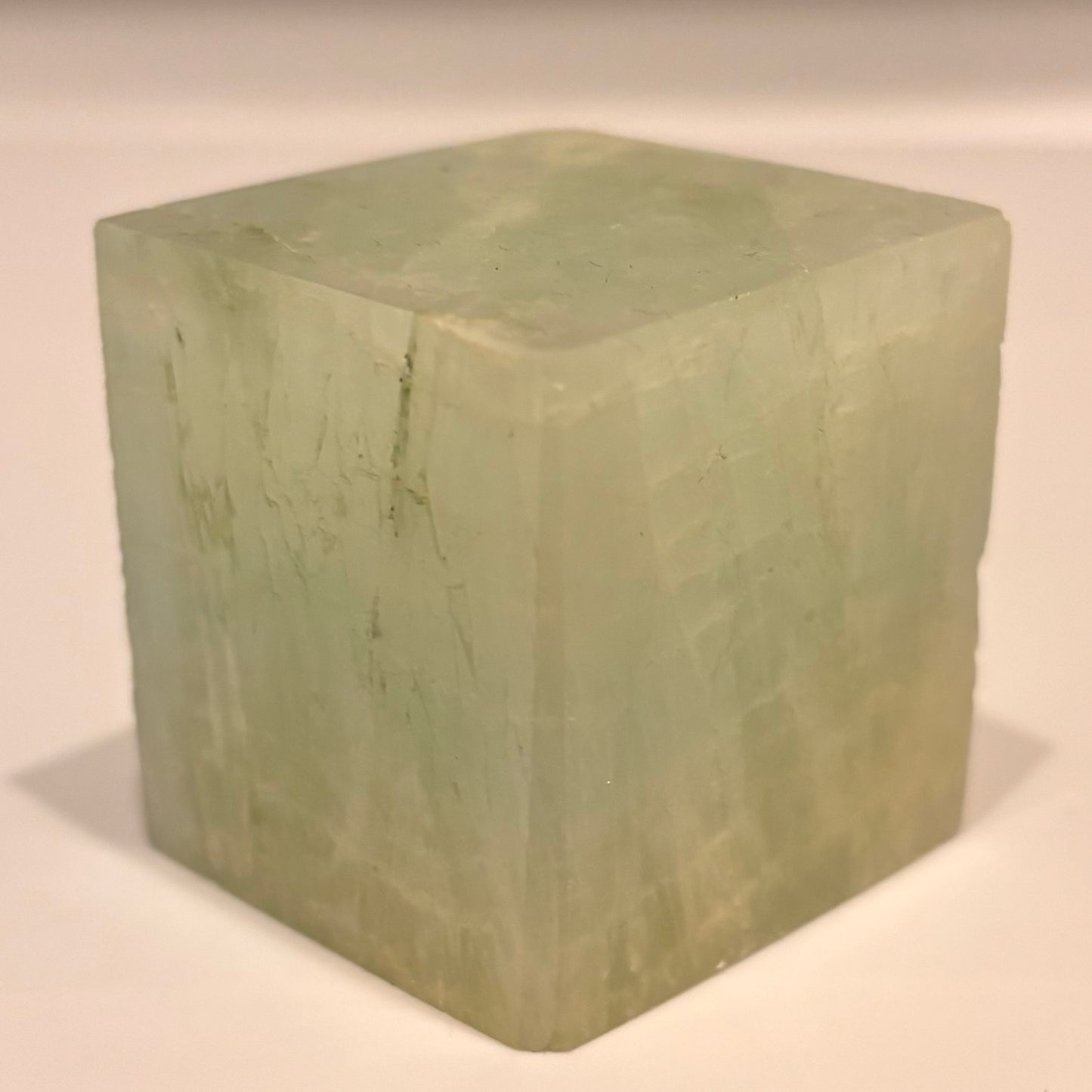 a green calcite cube