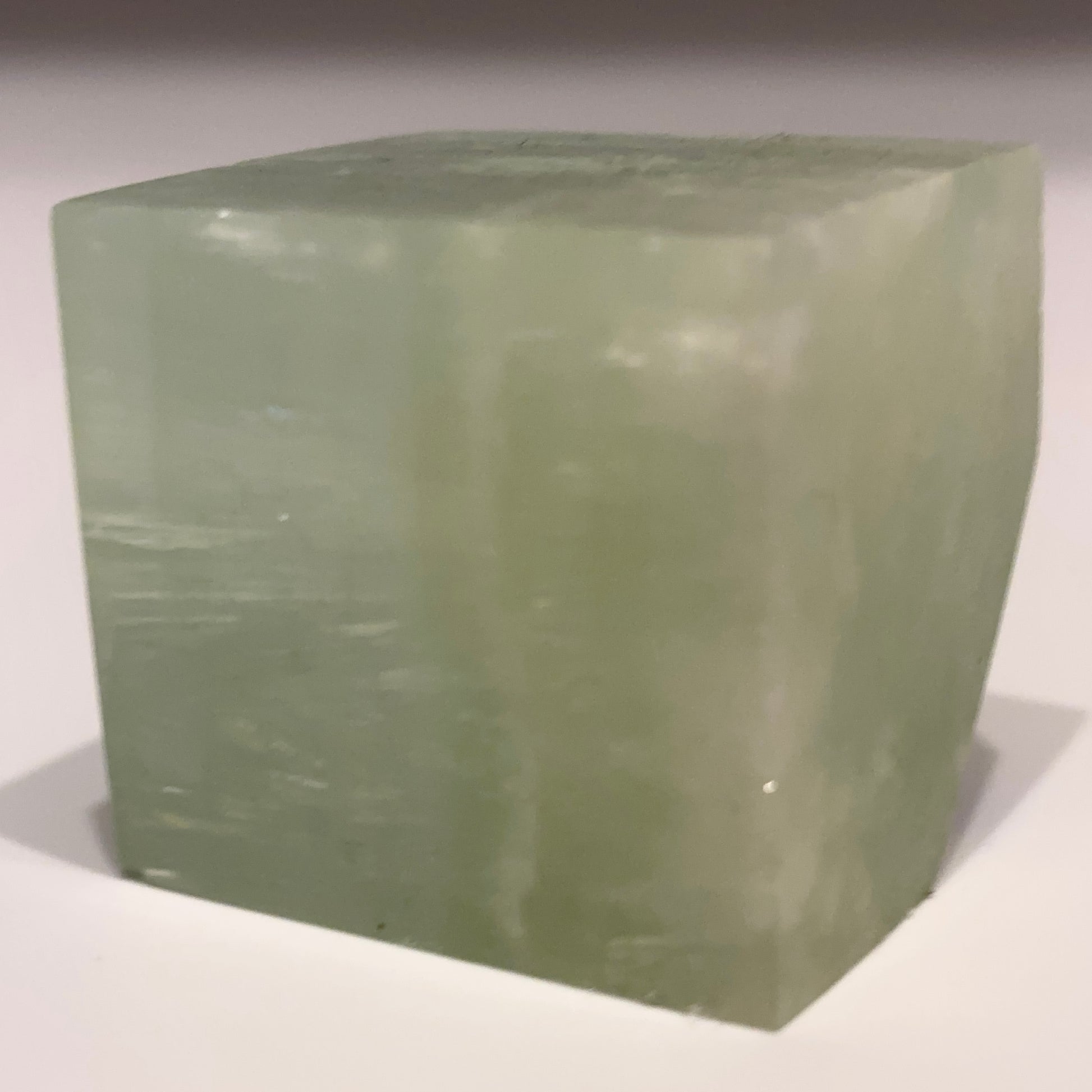 a green calcite cube