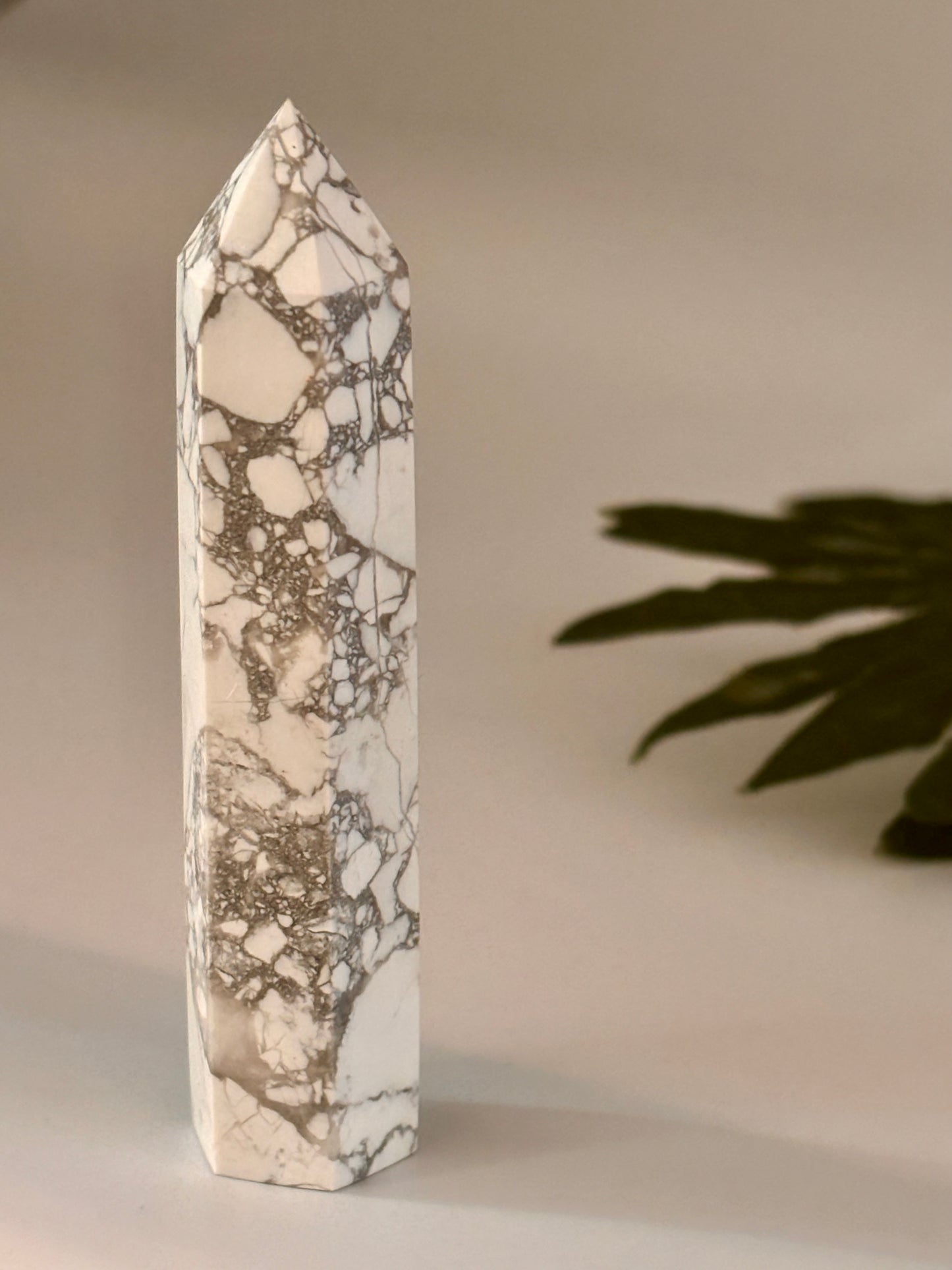 Howlite Tower #1 (imperfect)