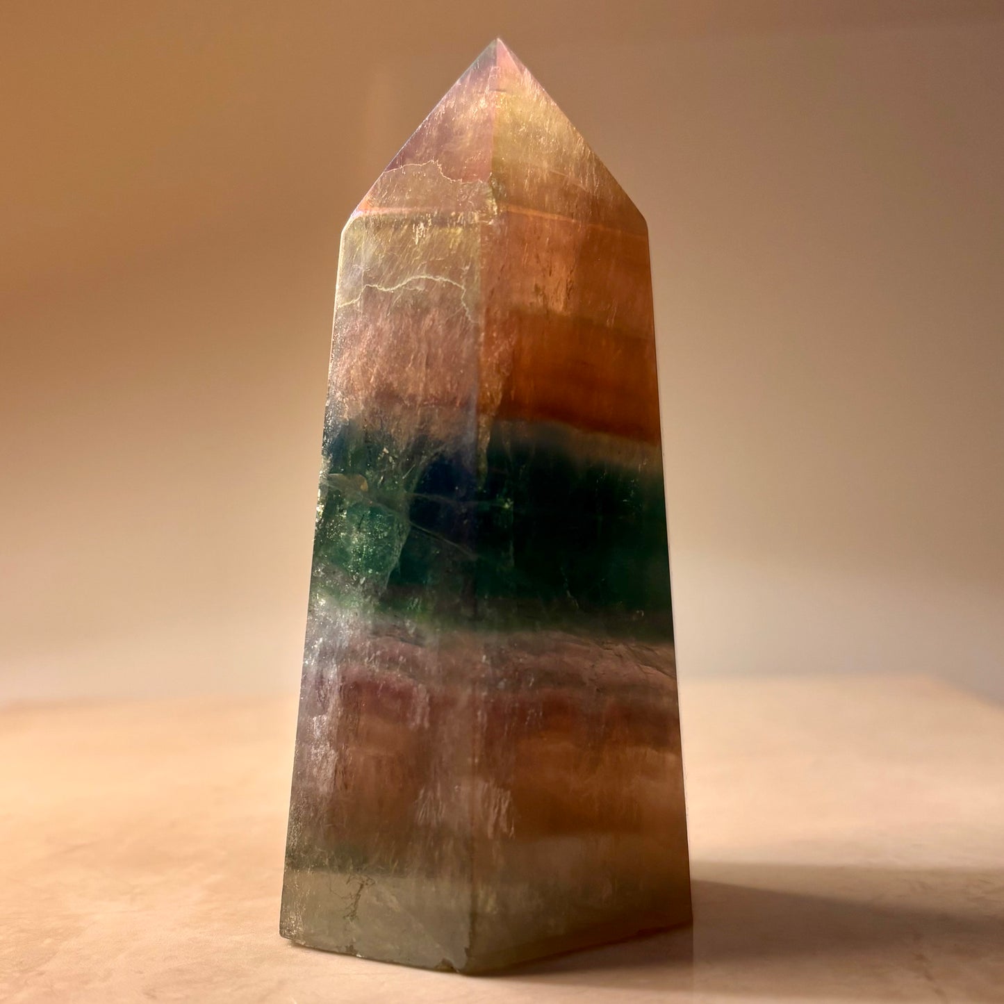 Fluorite Tower #2 (Aura Coated)