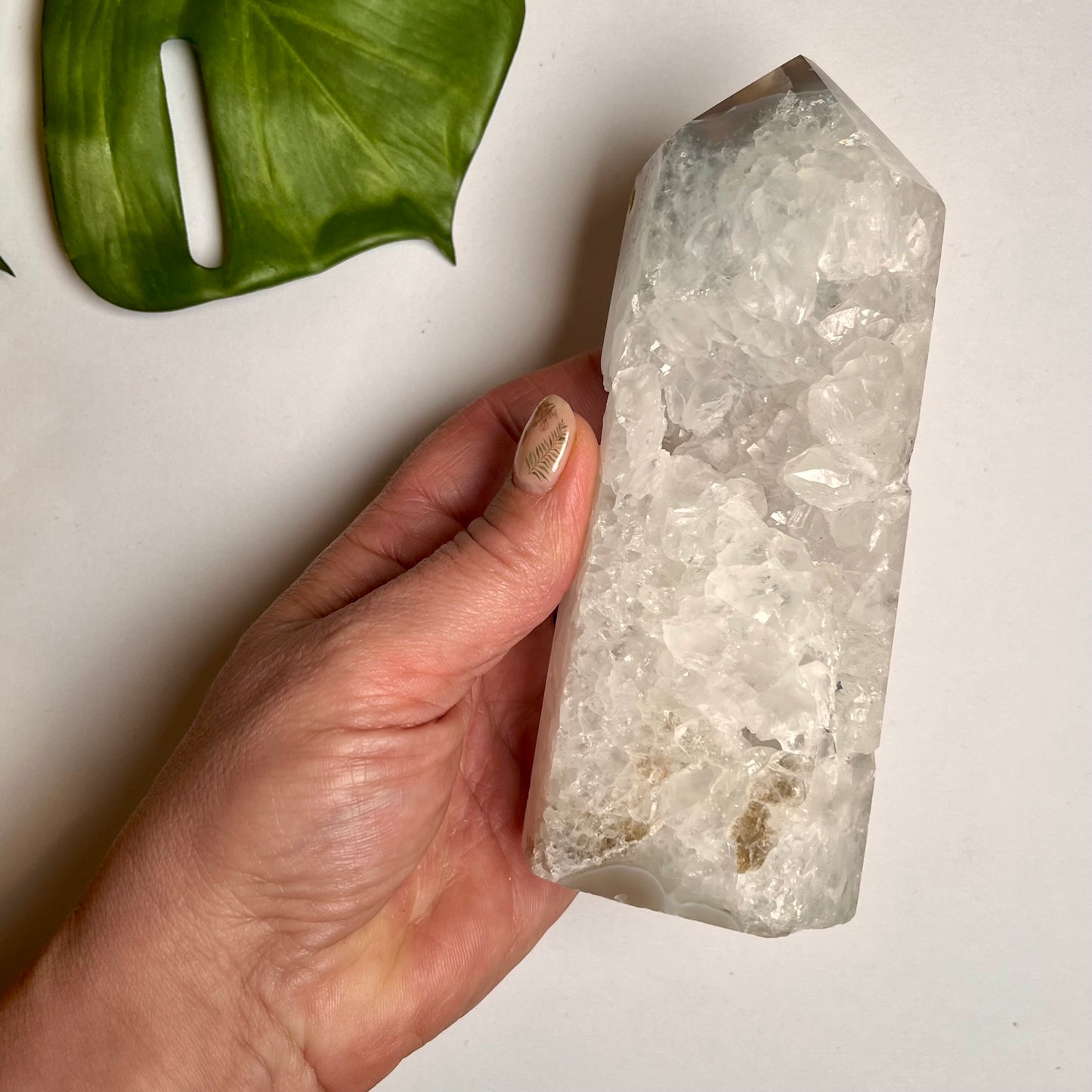 Large Clear Quartz Druzy Tower (Imperfect)