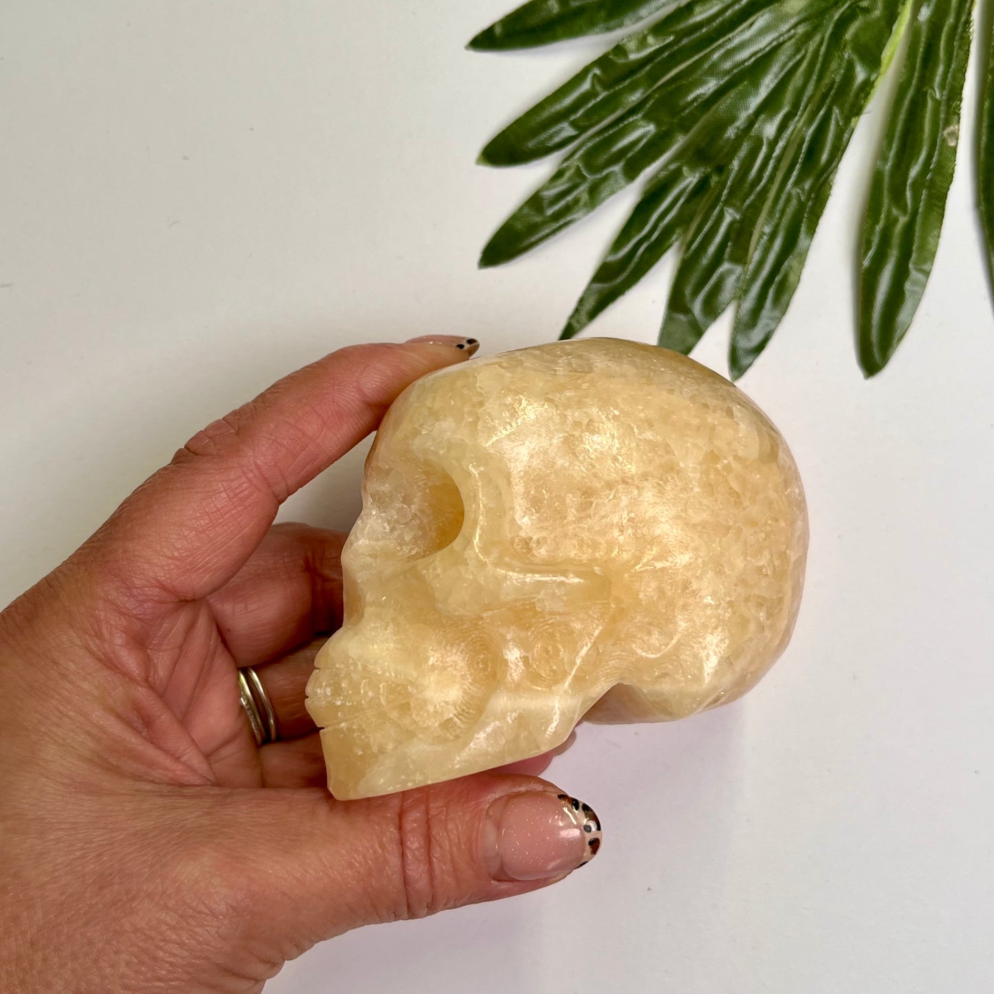 Orange Calcite Skull