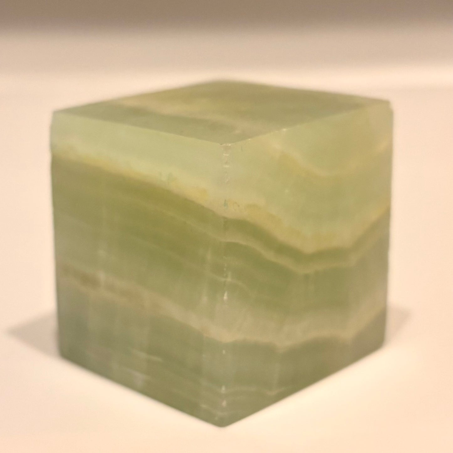 a green calcite cube