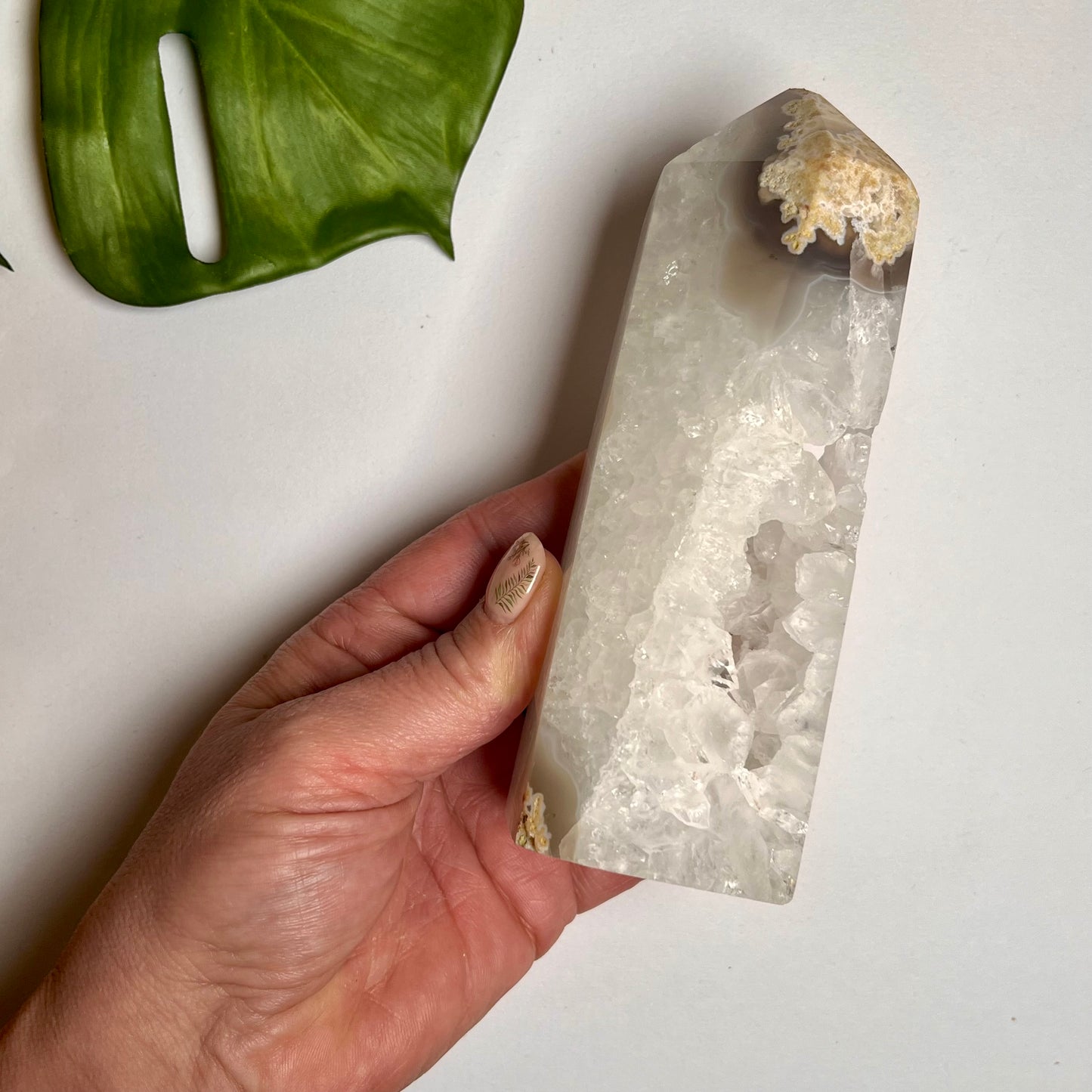 Large Clear Quartz Druzy Tower (Imperfect)
