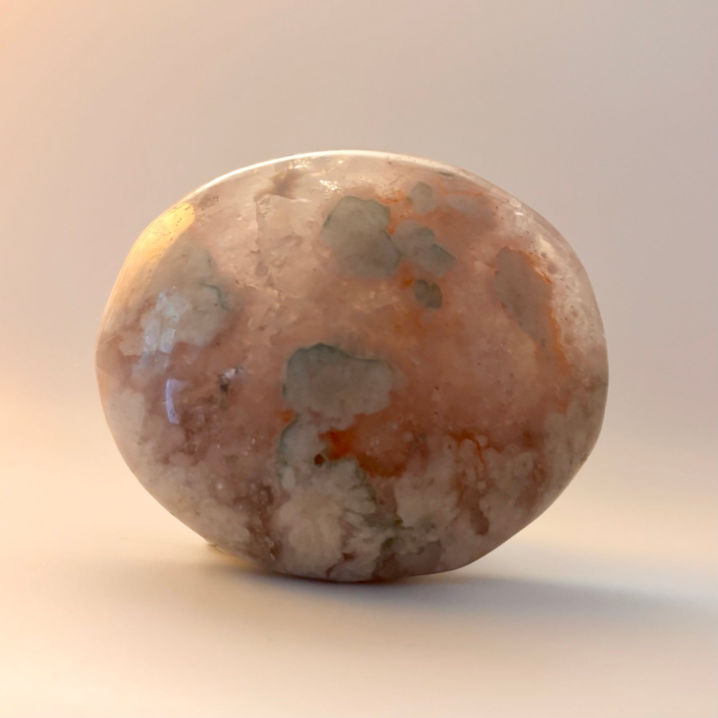 Flower Agate Palm Stone #3