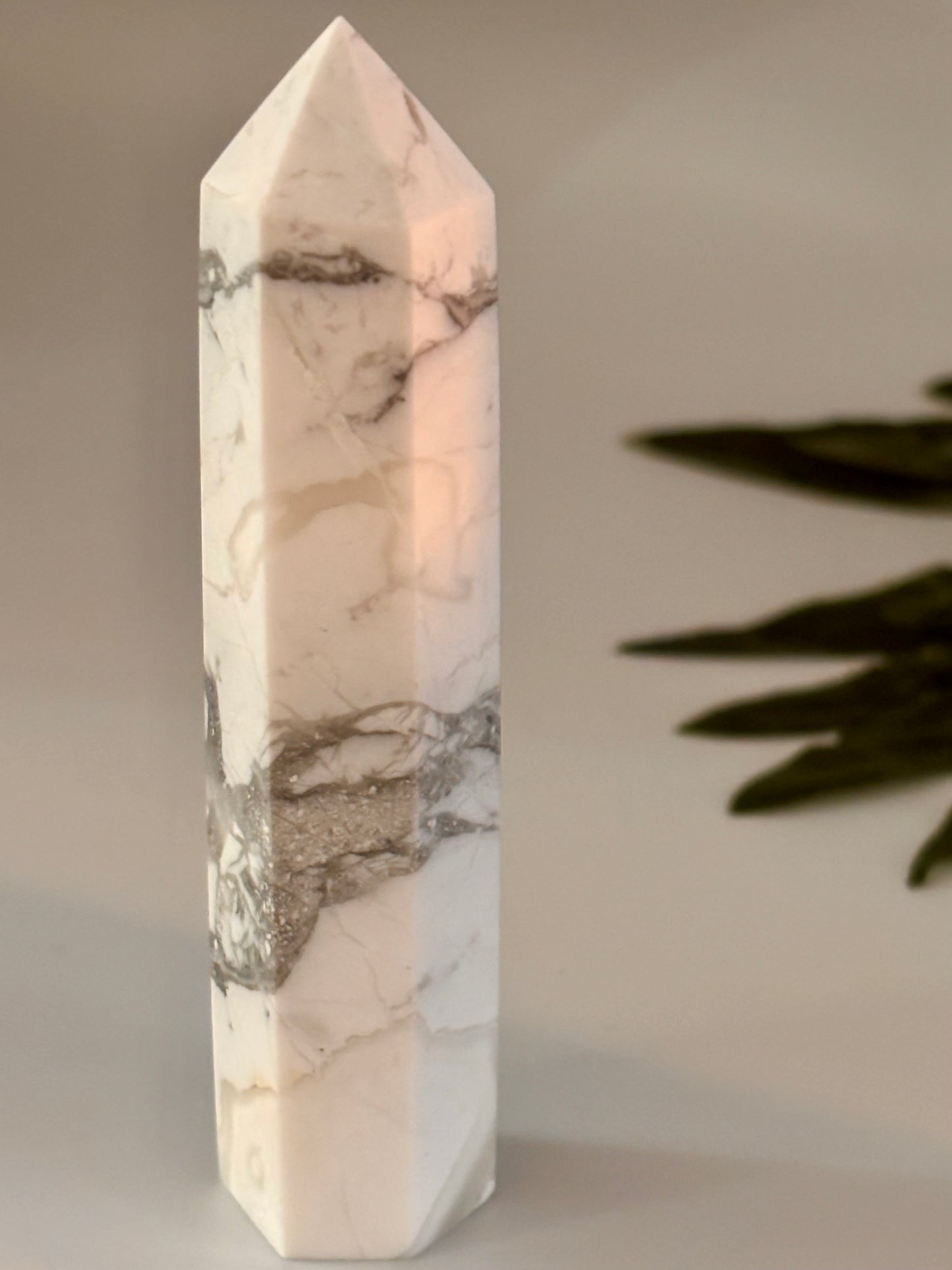 Howlite Tower #7 (imperfect)