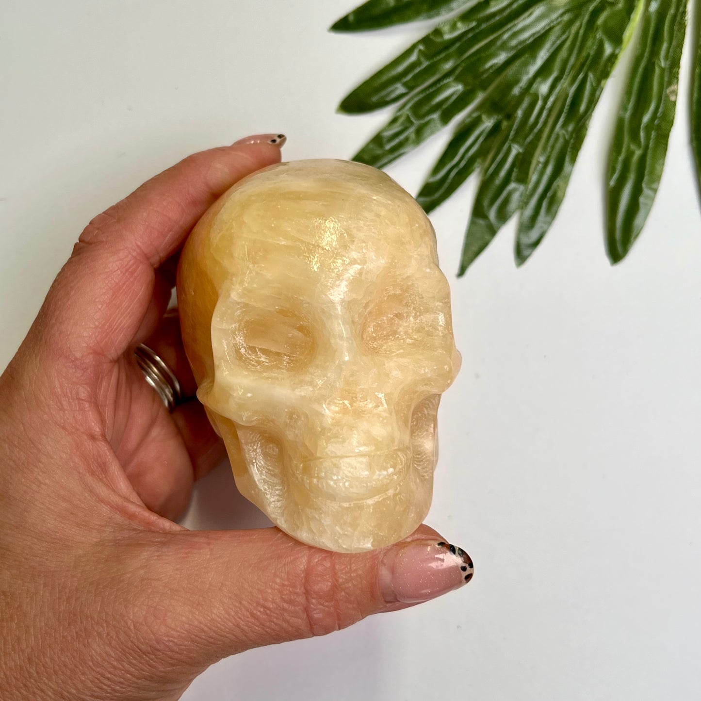 Orange Calcite Skull