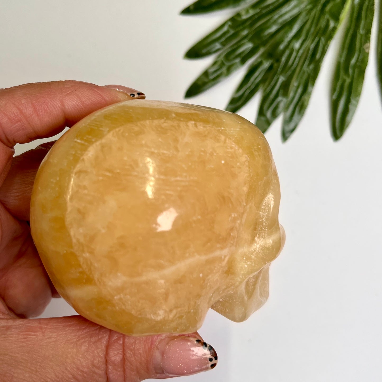 Orange Calcite Skull