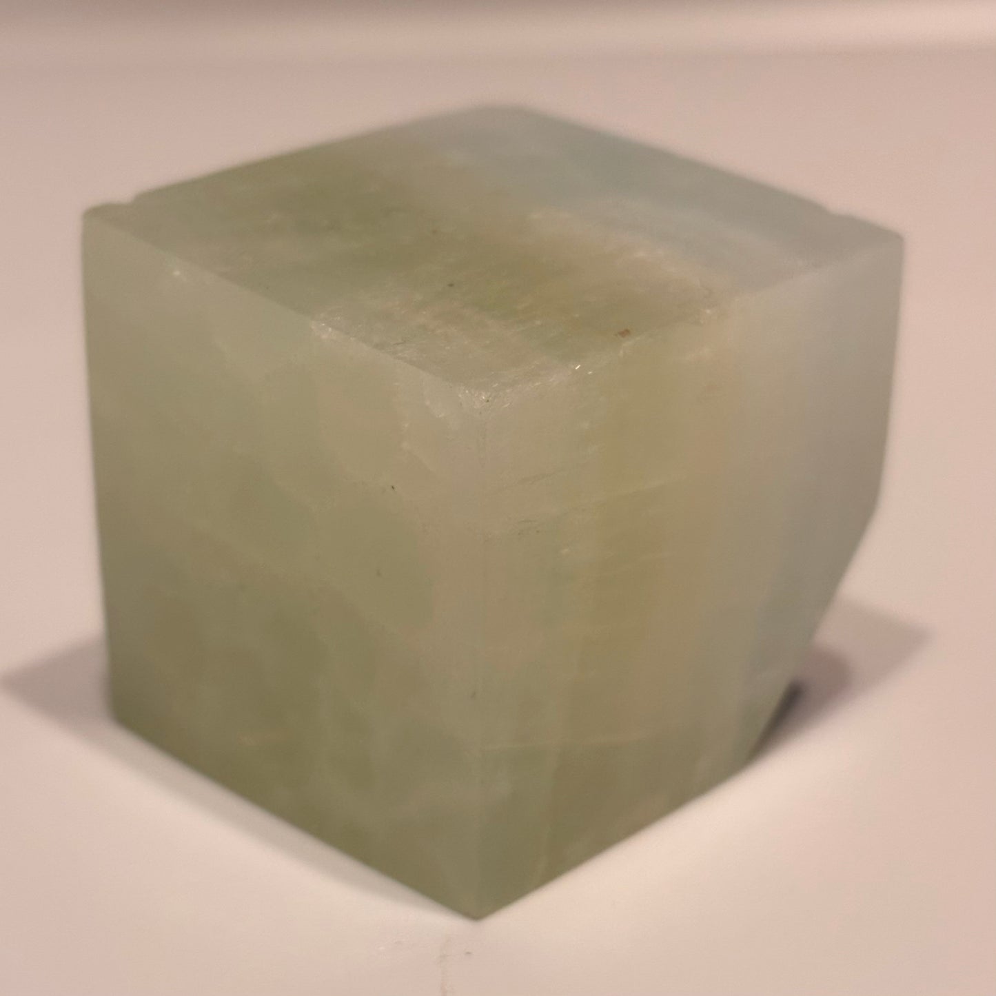 a green calcite cube