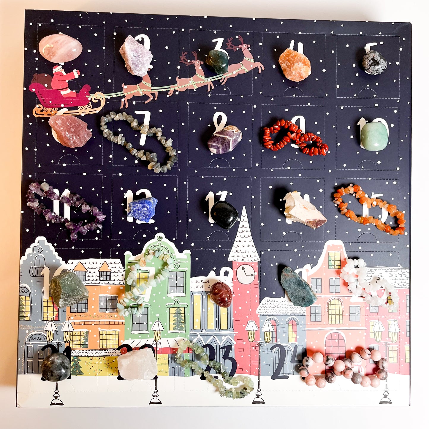 24 Day Tumble/Raw Crystal Advent Calendar in Blue - PRE ORDER
