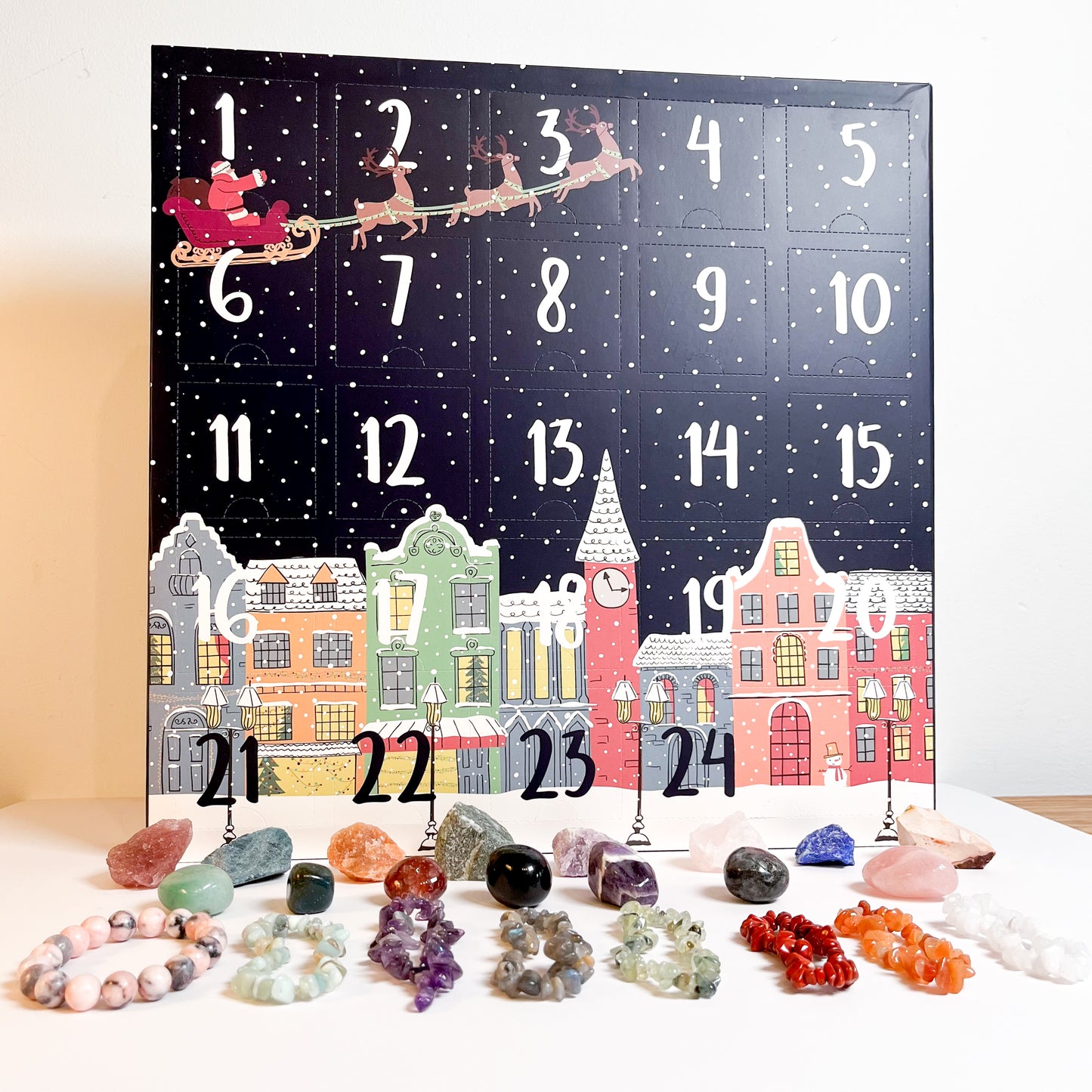 24 Day Tumble/Raw Crystal Advent Calendar in Blue - PRE ORDER