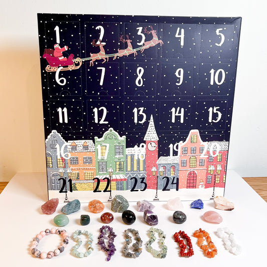 24 Day Tumble/Raw Crystal Advent Calendar in Blue - PRE ORDER