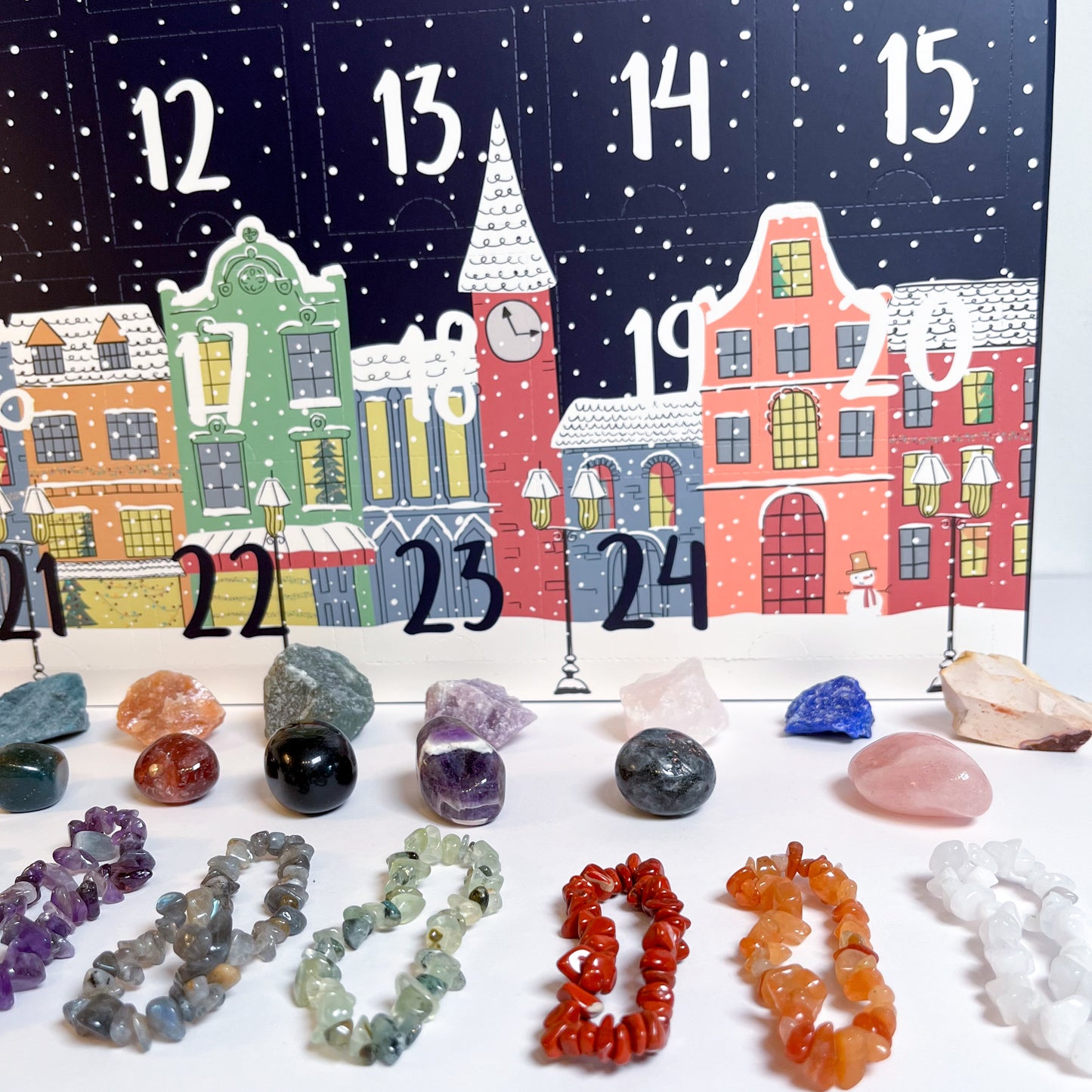 24 Day Tumble/Raw Crystal Advent Calendar in Blue - PRE ORDER