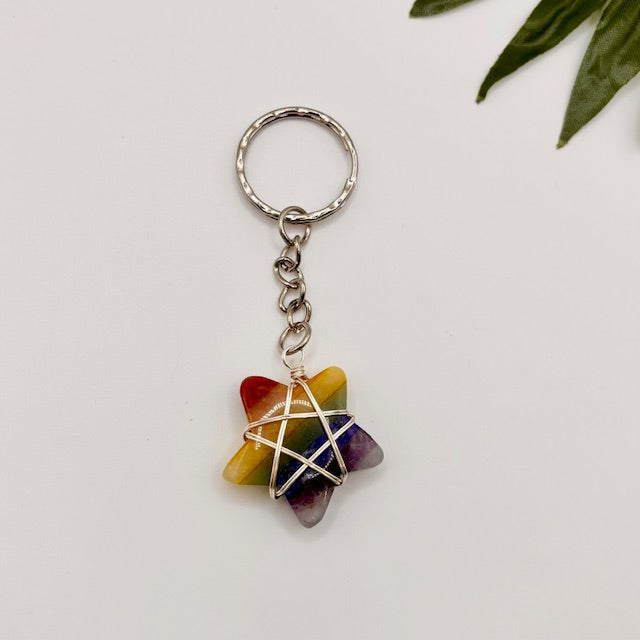 Rainbow Star Keyring