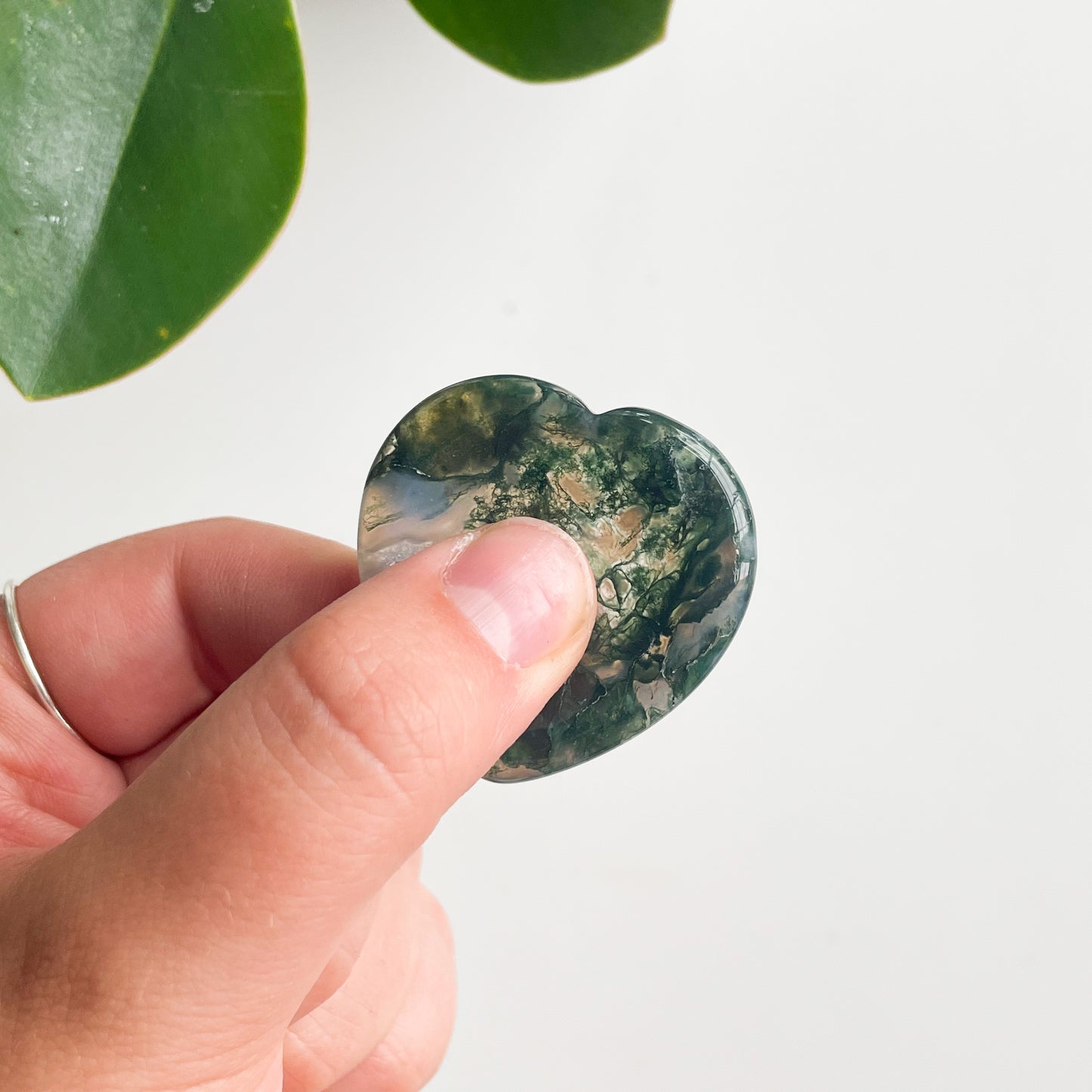 Moss Agate Worry Stone