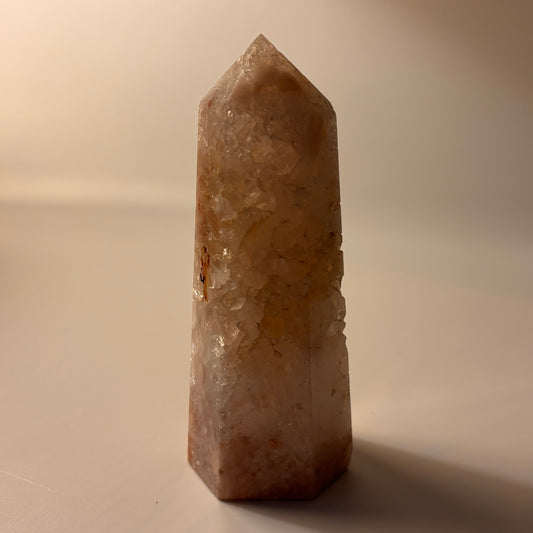 Pink Amethyst, Quartz & Flower Agate Tower #4