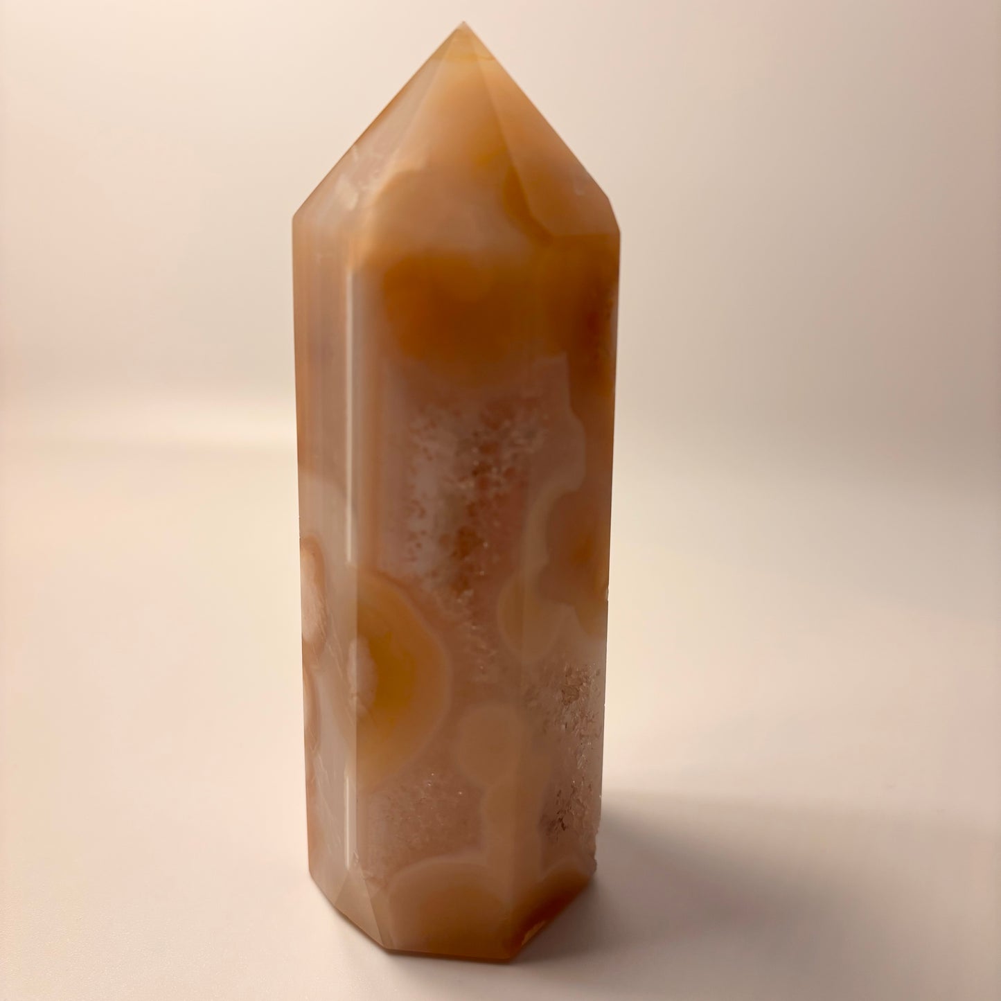 Pink Amethyst & Flower Agate Tower #1