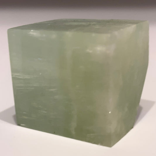 a green calcite cube