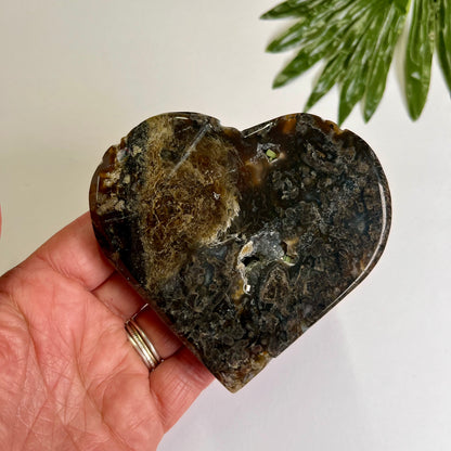 Black Agate Heart