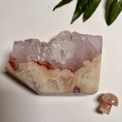 Flower Agate & Quartz Cluster Tower