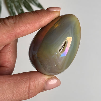 Aura Agate Egg #3 with Druzy