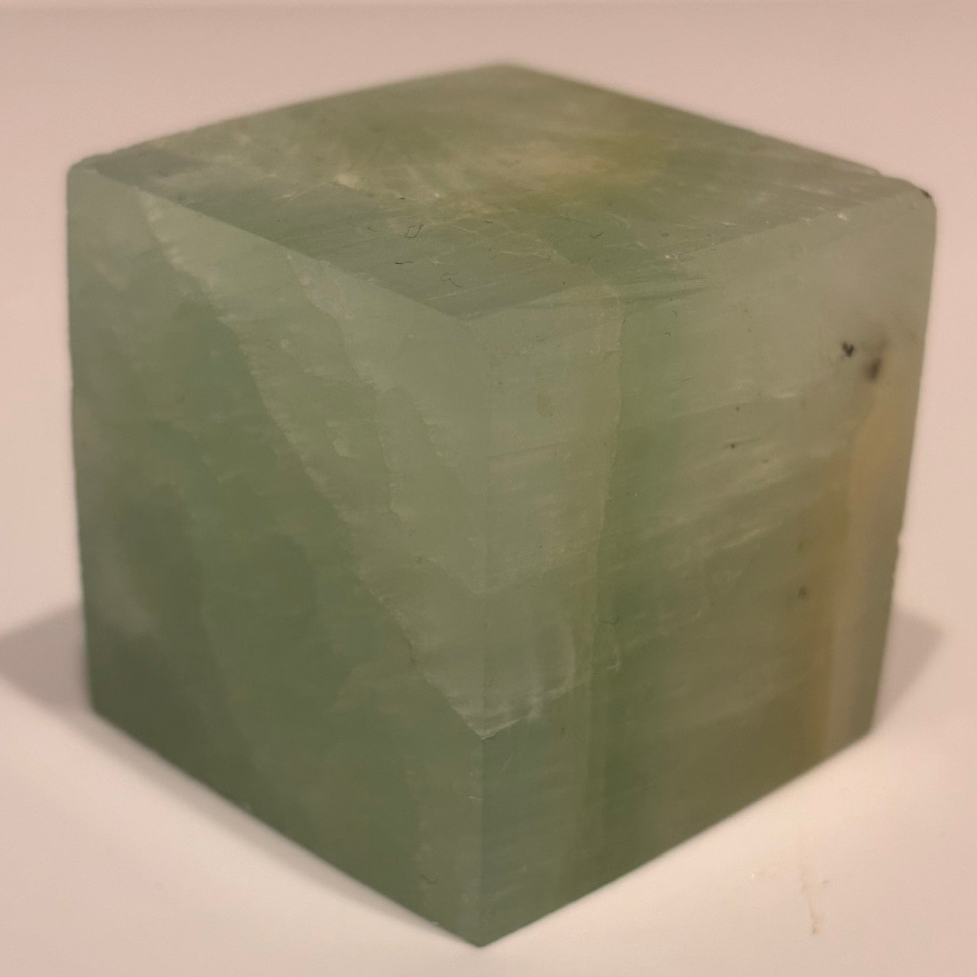a green calcite cube