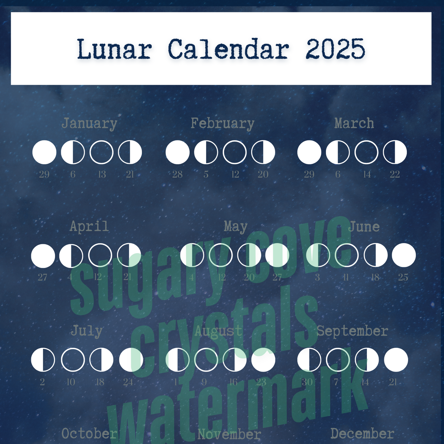 Digital Moon Phase 2025 Calendar