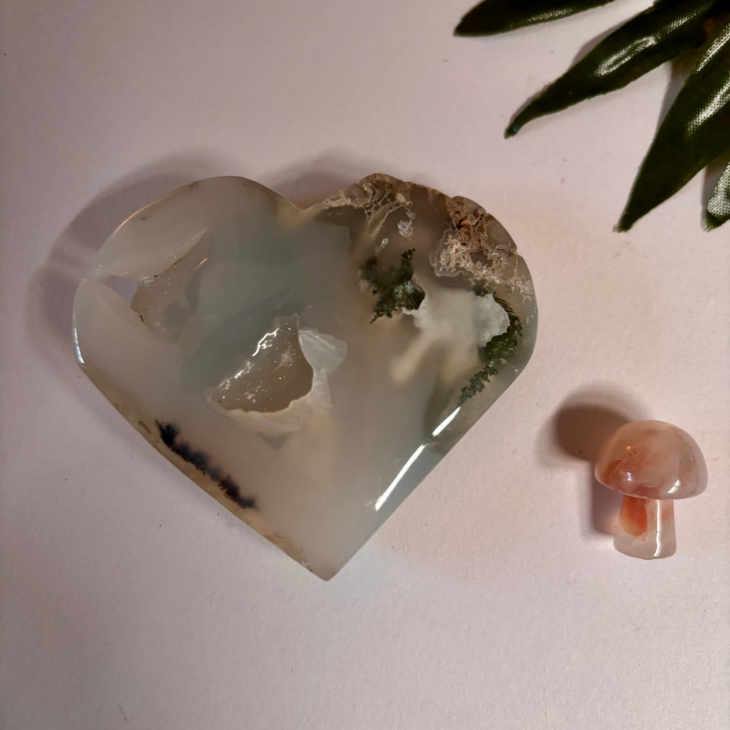 Moss Agate Heart #2