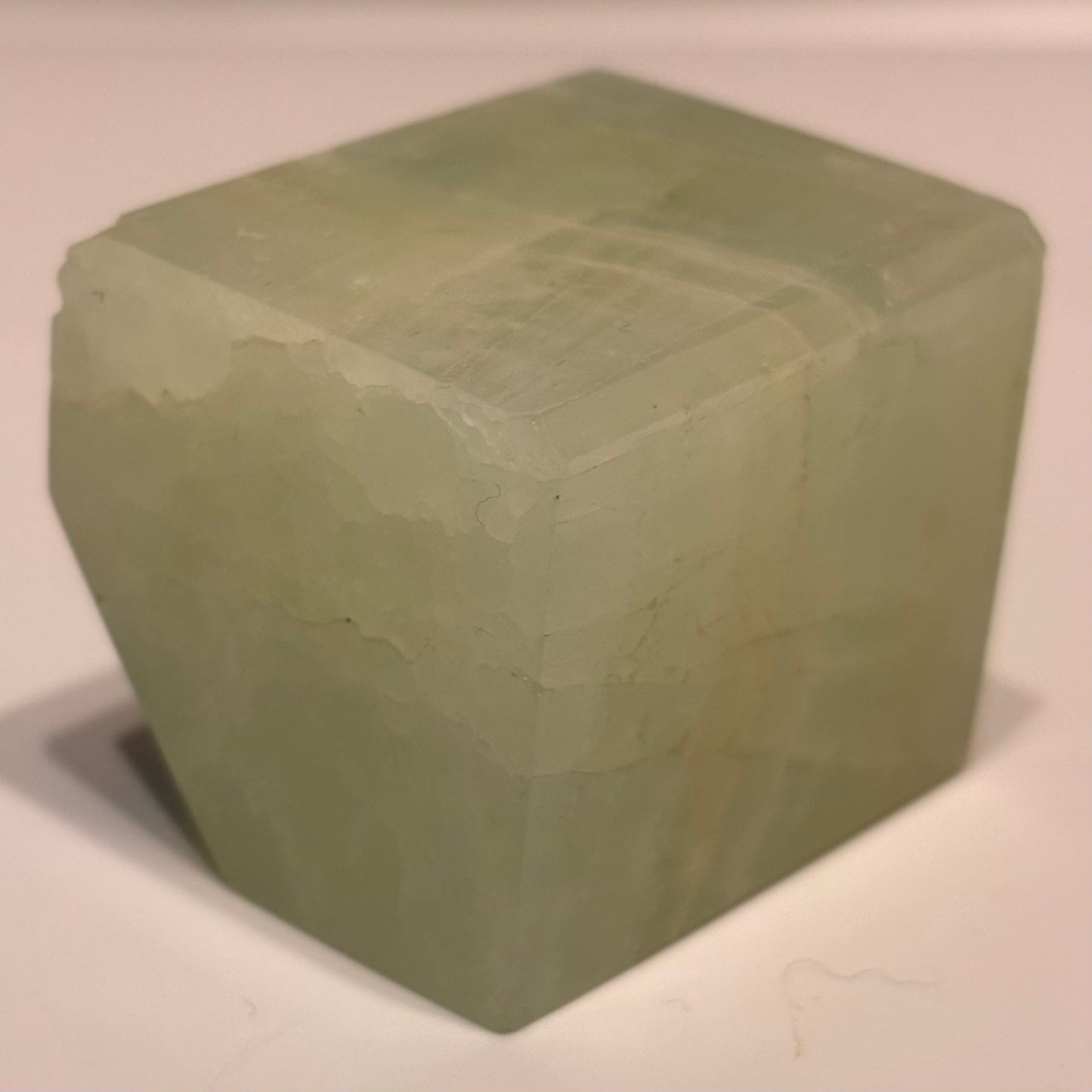 a green calcite cube