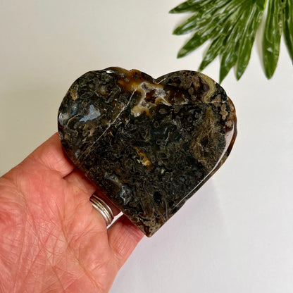 Black Agate Heart