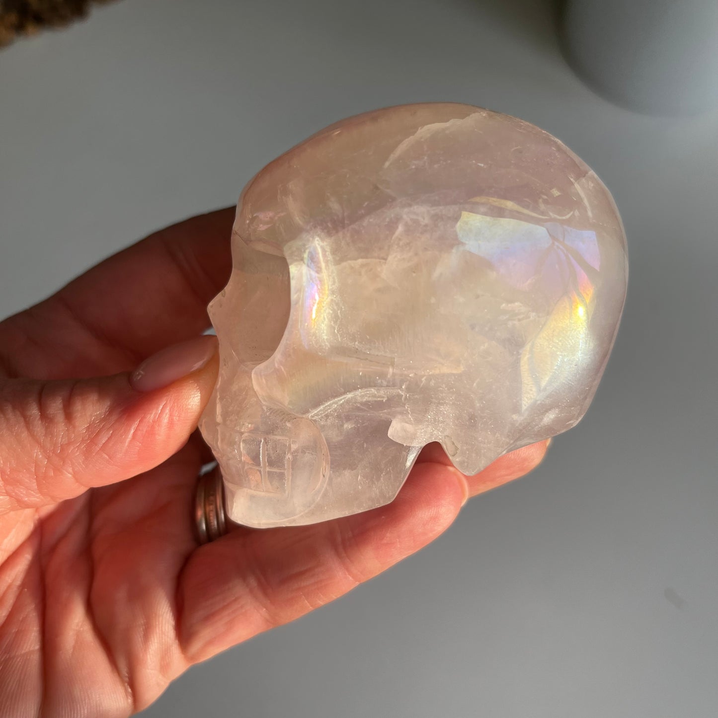 Aura Rose Quartz Skull #1