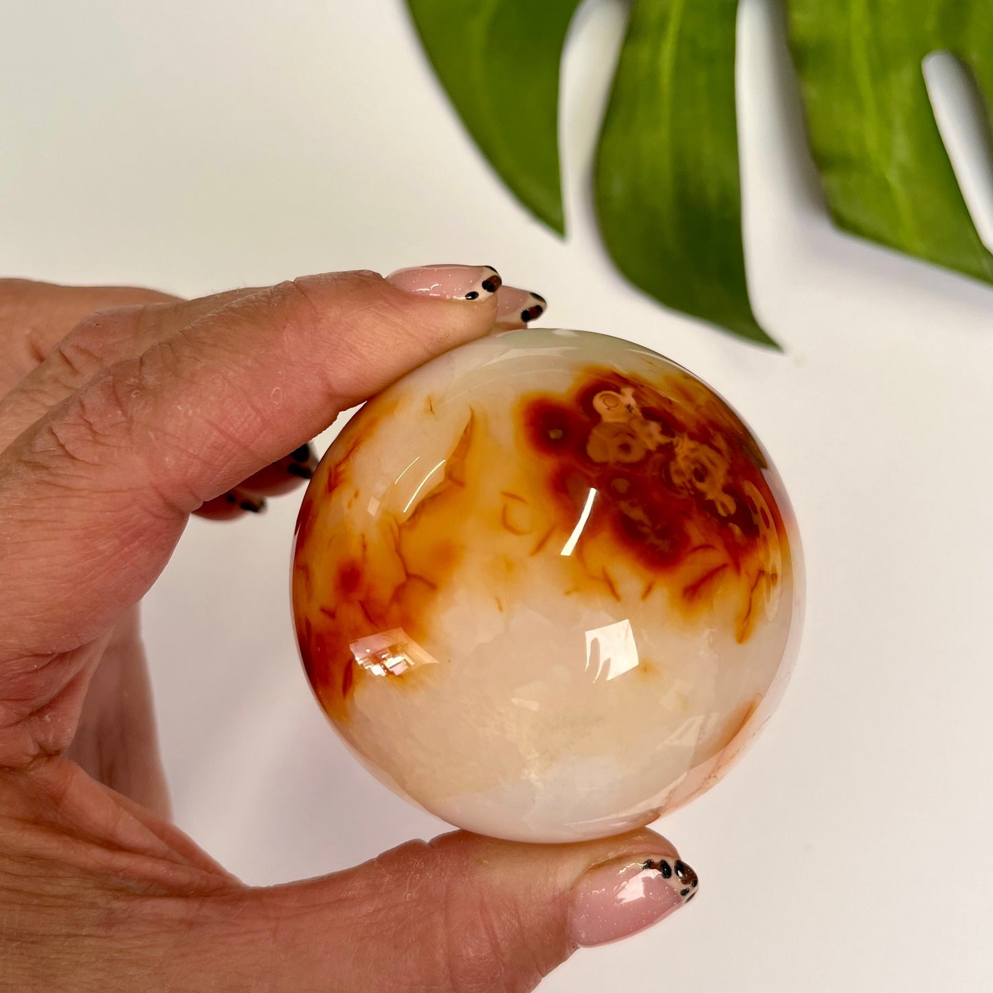 Carnelian & Quartz Sphere