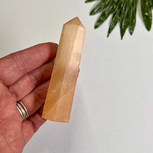 Peach Selenite Tower #1