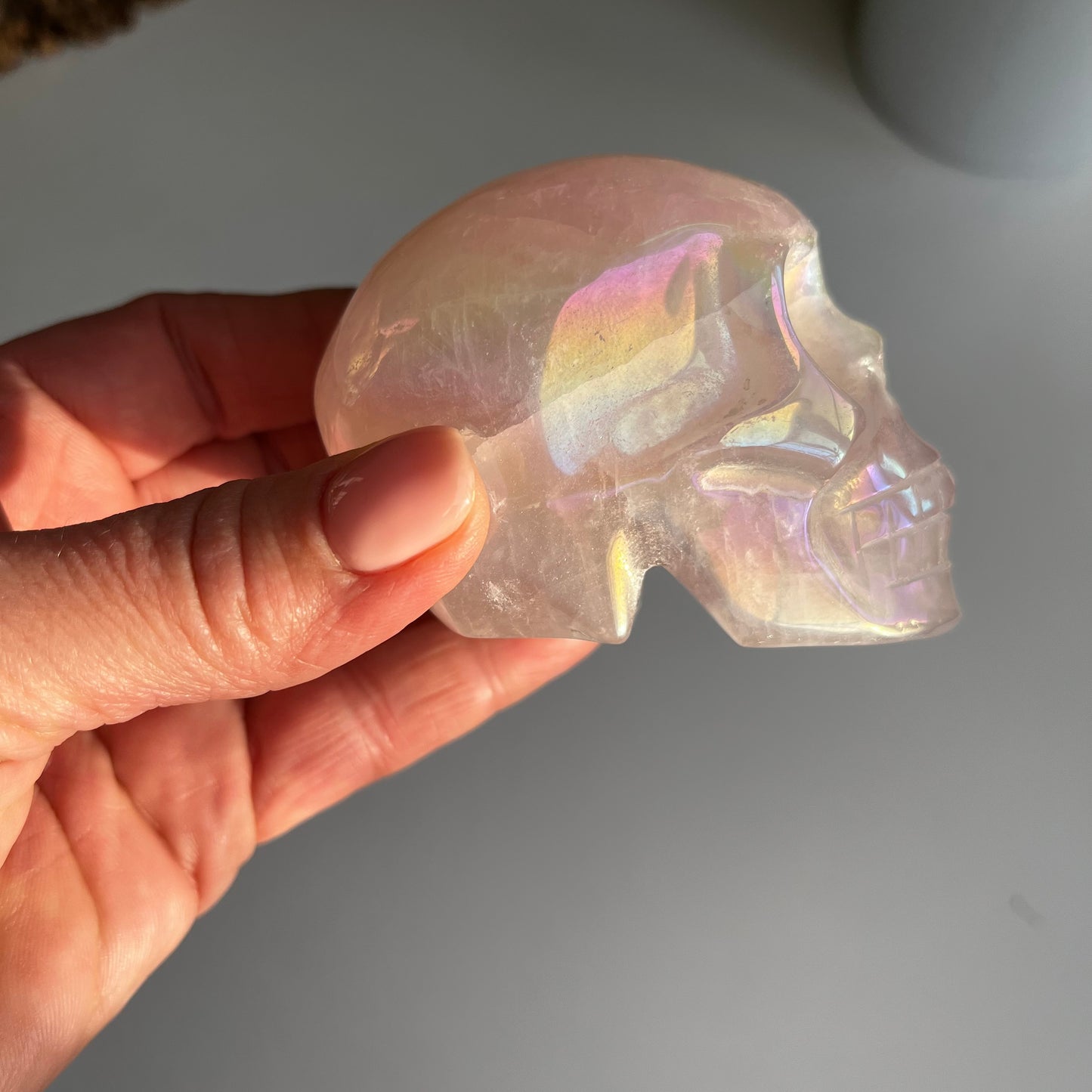 Aura Rose Quartz Skull #1