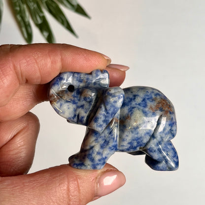 Large Blue Jasper Elephant