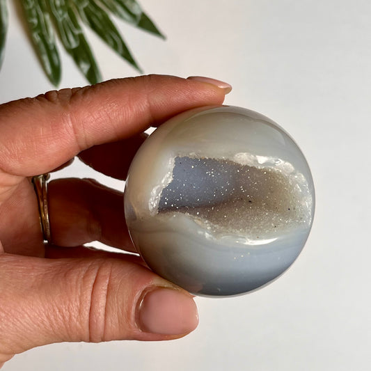 Agate Sphere #1 with Druzy