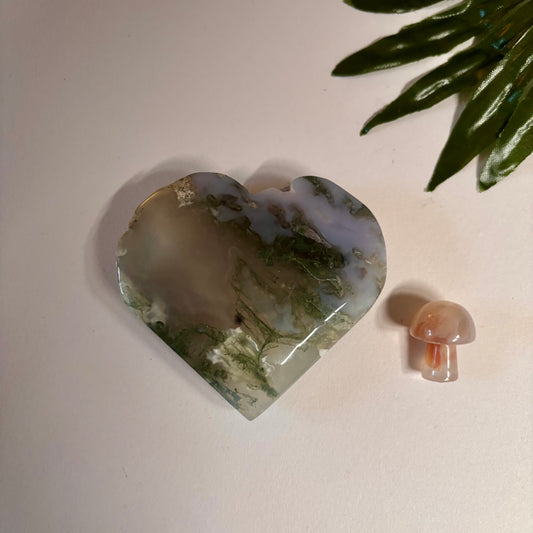 Moss Agate Heart #3