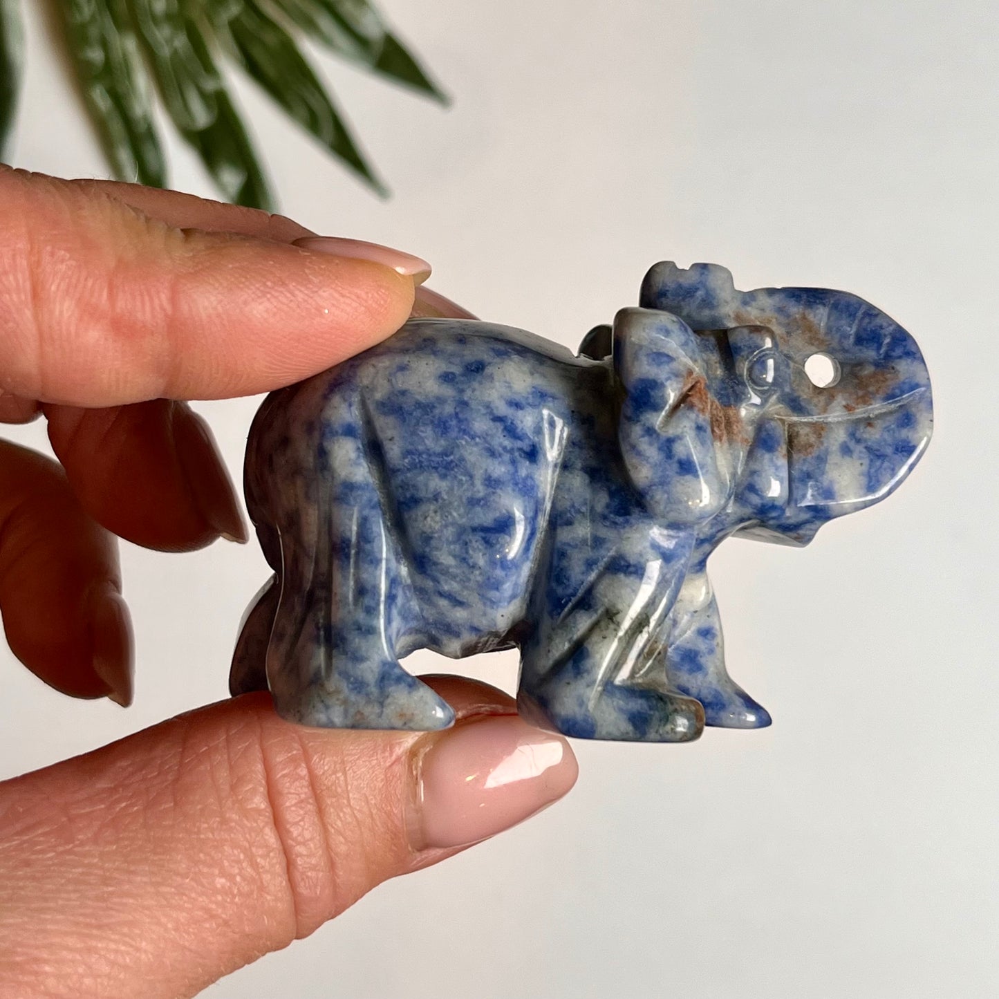 Large Blue Jasper Elephant