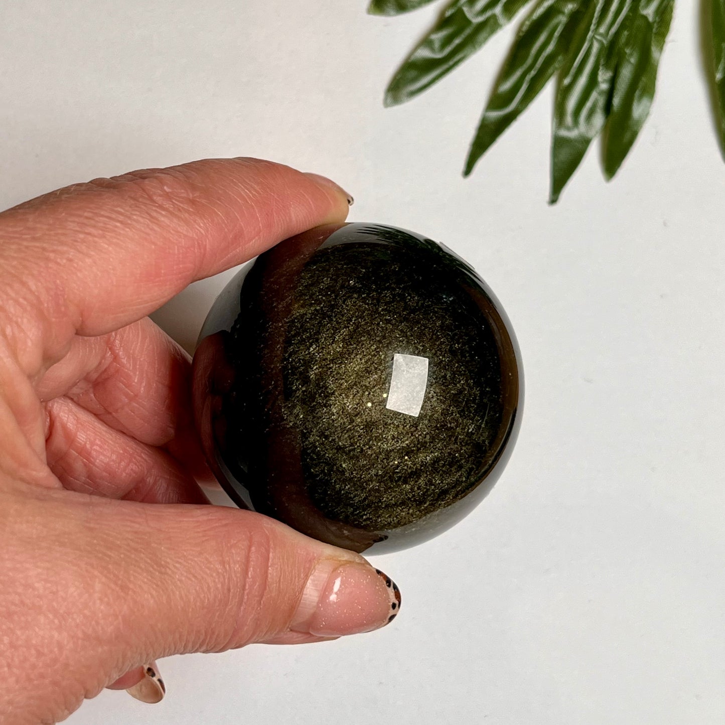 Gold Sheen Black Obsidian Sphere #3