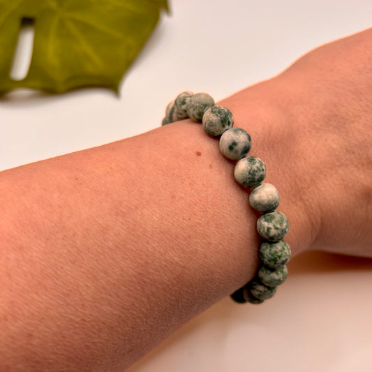 Green Spot Jasper Bracelet (Medium Beads)