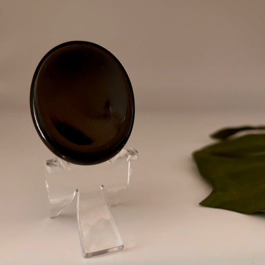 Black Obsidian Worry Stone - Oval