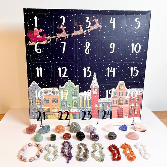 24 Day Tumble/Raw Crystal Advent Calendar in Blue (PRE ORDER)