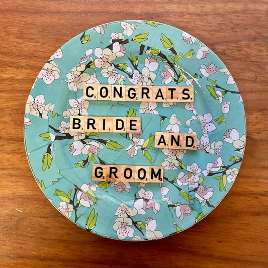 'Congrats Bride & Groom' Plate