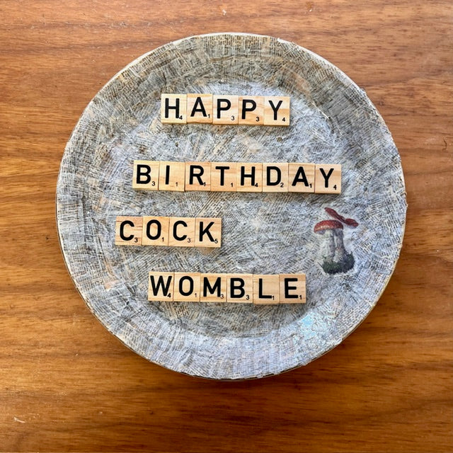 'Happy Birthday Cockwomble' Plate