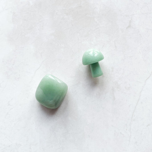 Green Aventurine Mini Mushroom Pocket Set
