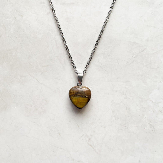 Tigers Eye Heart Necklace