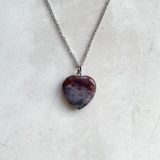 Ocean Jasper Heart Necklace