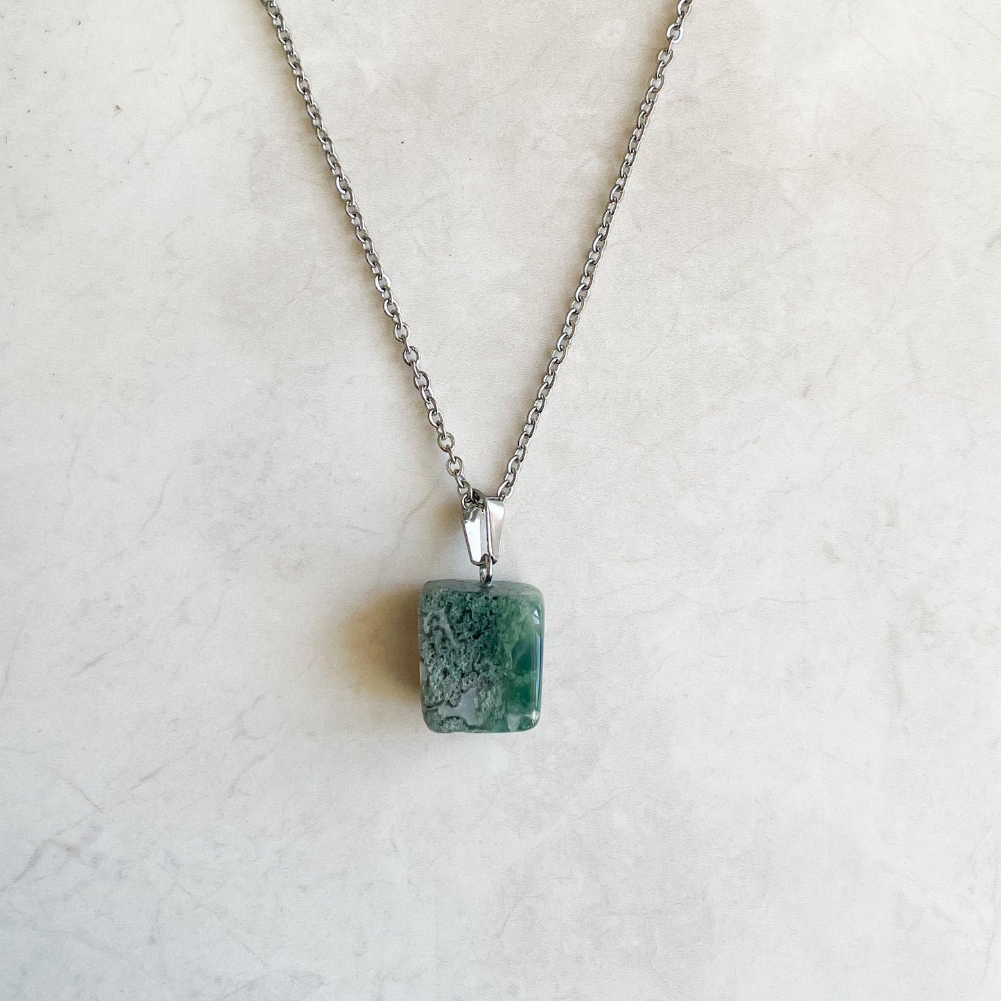 Moss Agate Tumble Necklace