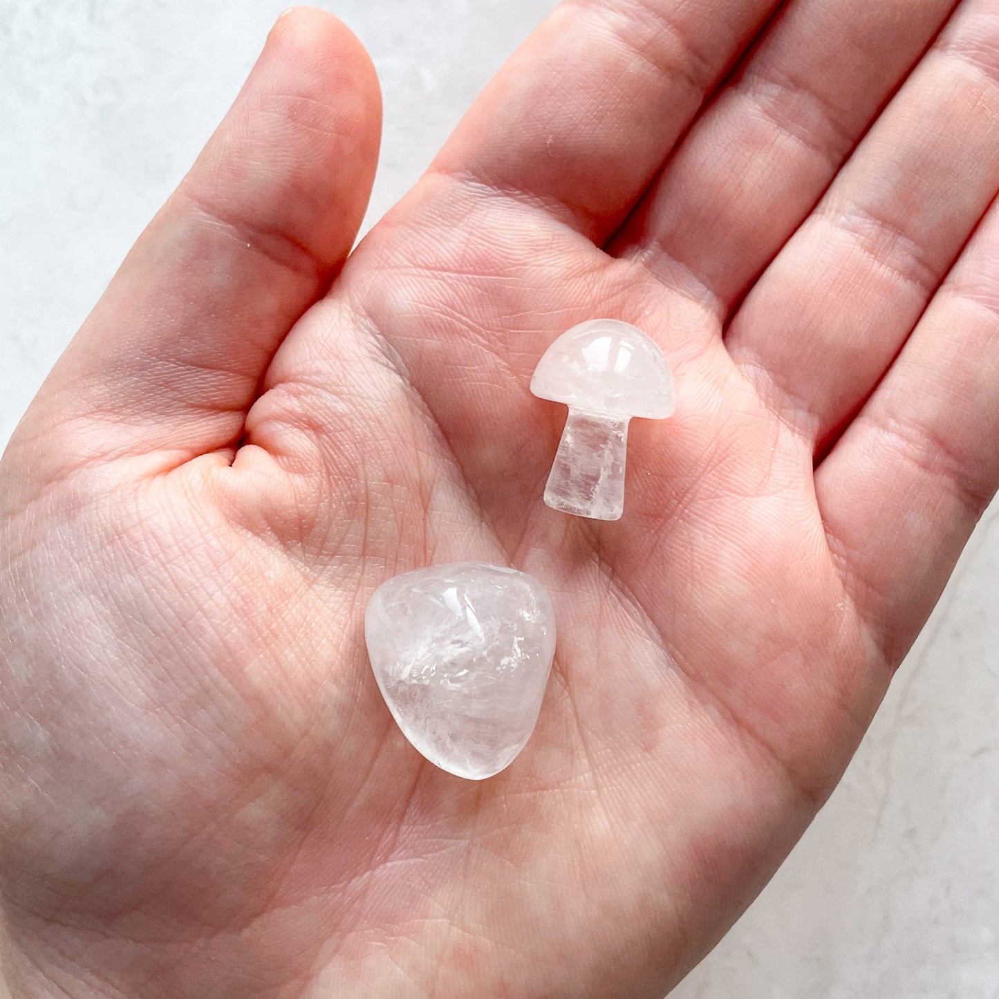 Clear Quartz Mini Mushroom Pocket Set