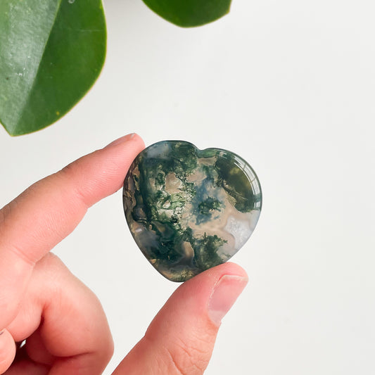 Moss Agate Worry Stone